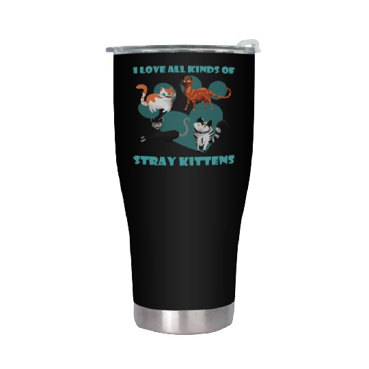 I love all kinds of stray cats stray kitten rescue Stainless Steel Tumblers