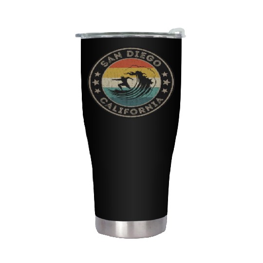 San Diego California Surfing Stainless Steel Tumblers San Diego