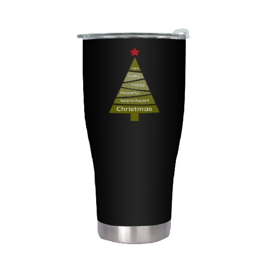 Minimalist Lime Green Christmas Pine Stainless Steel Tumblers