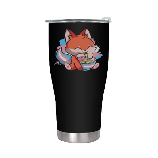 Transgender Pride Kawaii Fox Ramen Noodles Trans F Stainless Steel Tumblers