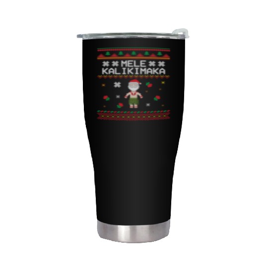 x27 Mele Kalikimaka x27 Great Christmas Pattern Stainless Steel Tumblers