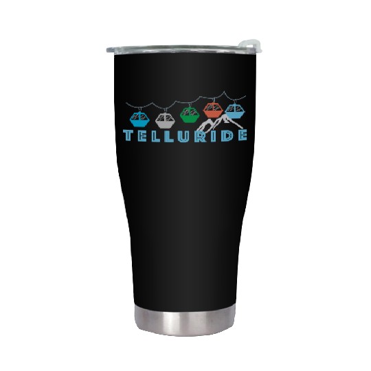 Colorado Ski Mountain Gondola Telluride Stainless Steel Tumblers