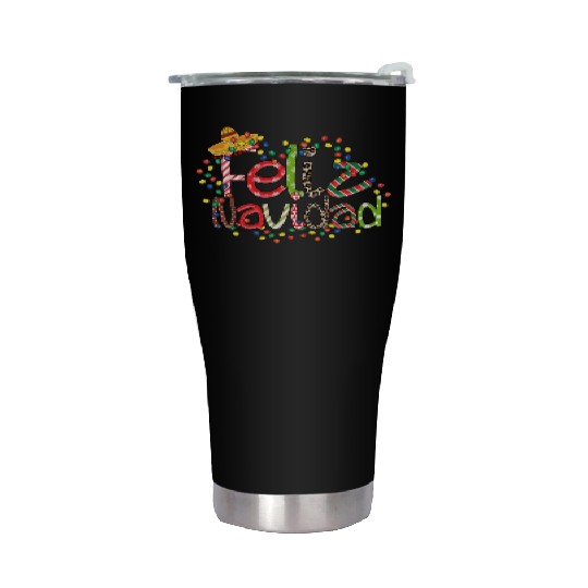 Feliz Navidad Song Christmas Merry Christmas Stainless Steel Tumblers