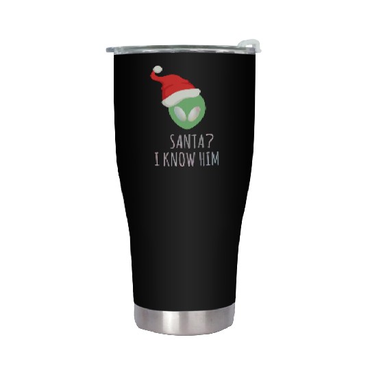 Santa? I know him. Merry Christmas. Happy New Year Stainless Steel Tumblers