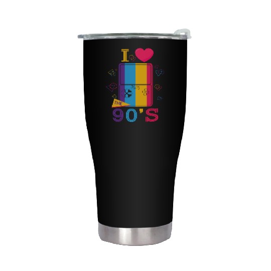 1990's 90s I Heart Nineties I Love the 90's Old Stainless Steel Tumblers
