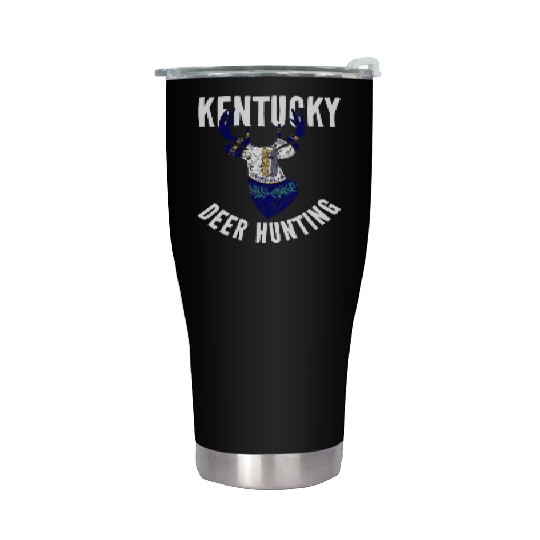 Kentucky Deer Hunting Buck Stag Hunter Stainless Steel Tumblers