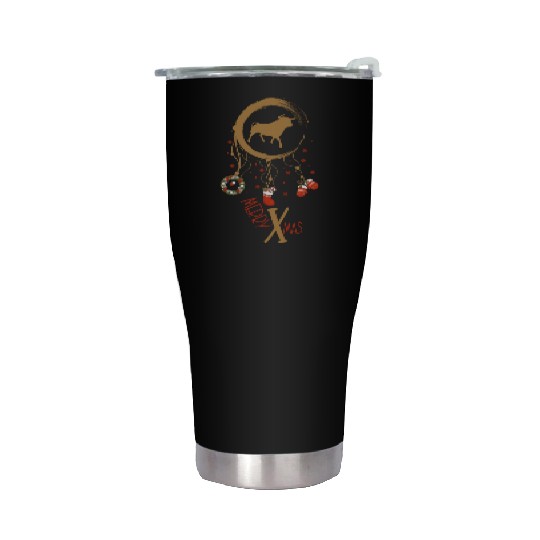 Winter dreamcatcher Christmas Bull Stainless Steel Tumblers