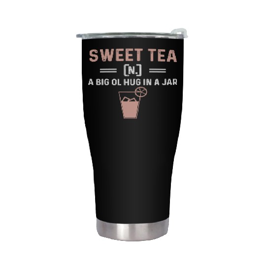 Funny Sweet Tea N A Big Ol Hug In A Jar Stainless Steel Tumblers