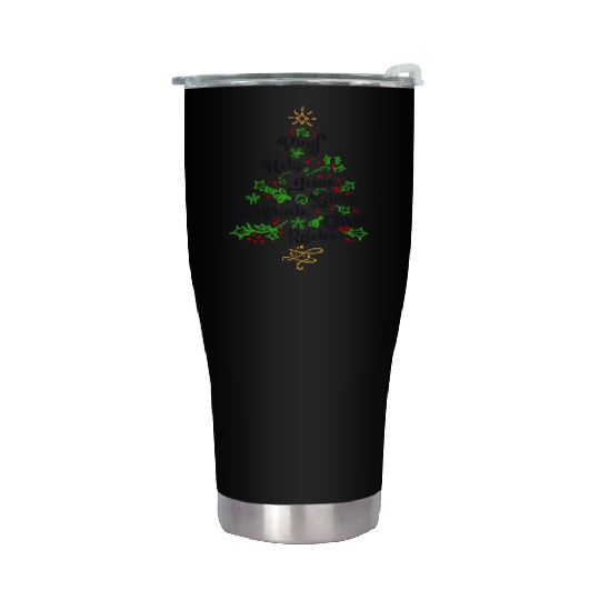 Christian Christmas Tree Family Church Jesus Stainless Steel Tumblers