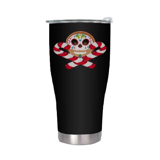 Gingerbread man Sugar Skull decor for Christmas Stainless Steel Tumblers