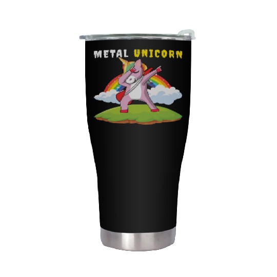 Dabbing Unicorn Rainbow Metal Music Heavy Rock Stainless Steel Tumblers