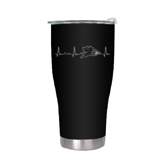 Armor Angel Harp. Heart. Love. EKG. Pulse. Beat. Stainless Steel Tumblers