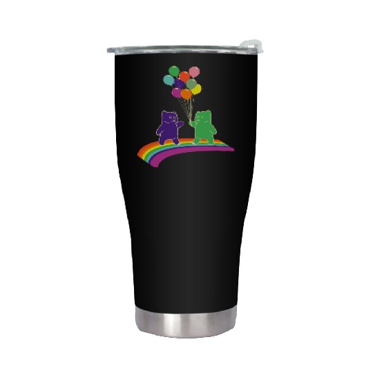 Kidcore gummy bears balloons rainbow colors gift Stainless Steel Tumblers