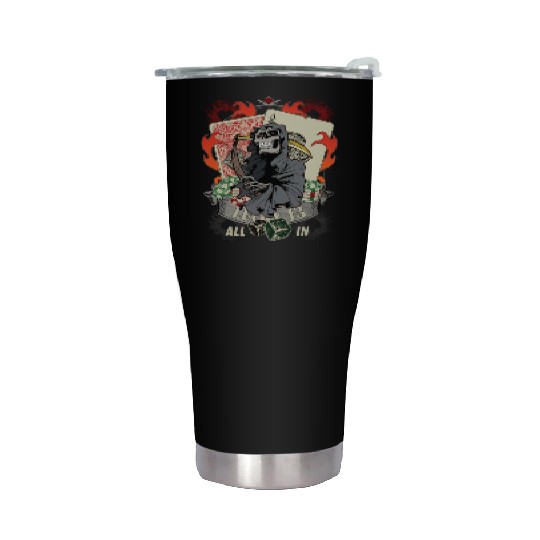 All in Poker Lucky 13 Skull gift Stainless Steel Tumblers