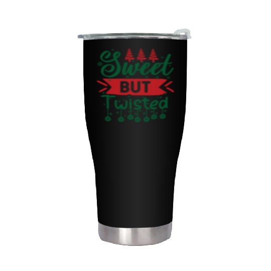 Xmas Christmas Sweet But Twisted Santa Claus Stainless Steel Tumblers