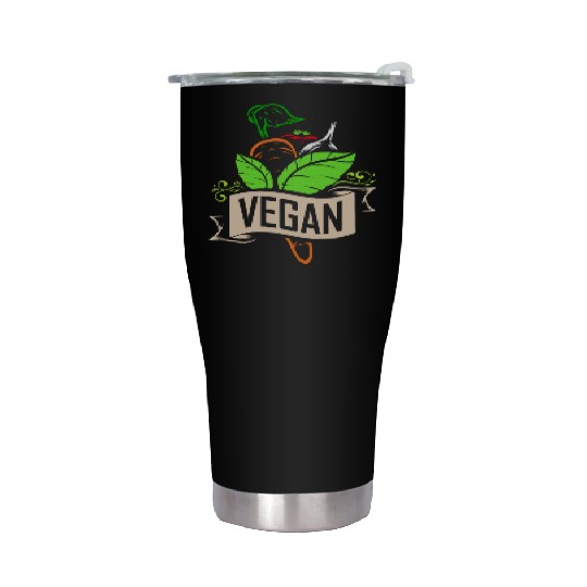 Carrot, Onion And Tomato Logo For Vegetarians And Stainless Steel Tumblers