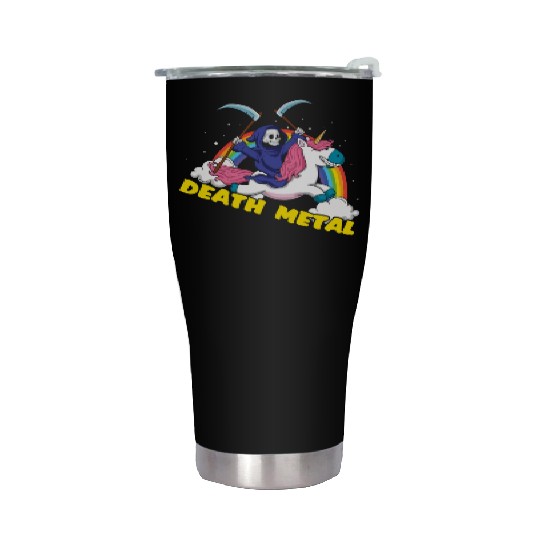 Skeleton Unicorn Rainbow Metal Music Lover Stainless Steel Tumblers