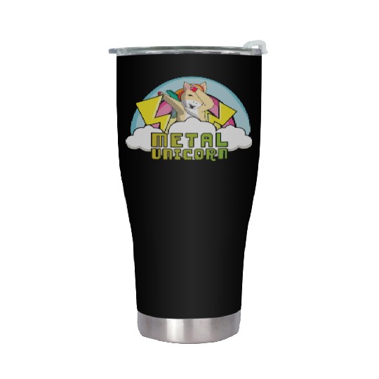 Dabbing Dab Unicorn Rainbow Metal Music Heavy Rock Stainless Steel Tumblers