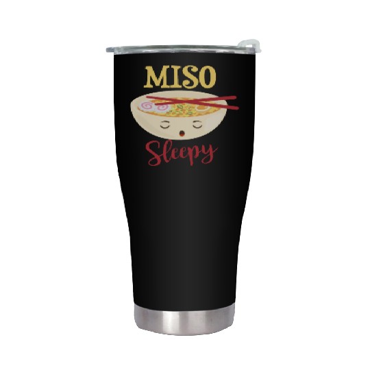 Miso sleepy funny sushi soup motif Stainless Steel Tumblers