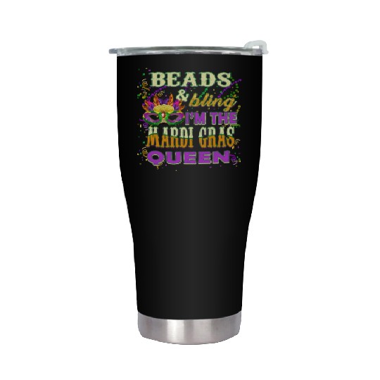 Beads and Bling I'm The Mardi Gras Queen Stainless Steel Tumblers