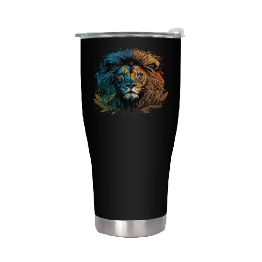 Two Face Lion Stainless Steel Tumblers