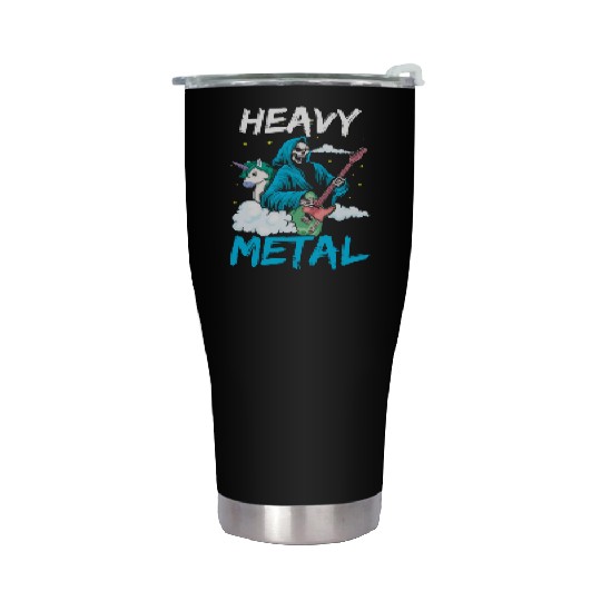 Grim Bone Unicorn Guitar Metal Music Heavy Rock Stainless Steel Tumblers
