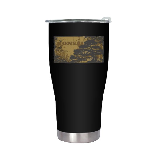 Yin Yang Bonsai Tree Japanese Design Buddhist Zen Stainless Steel Tumblers