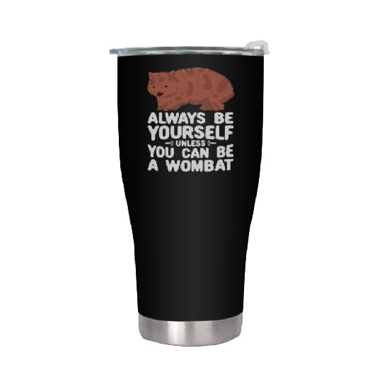 Native Australian Animal Lovers Cute Wombat Stainless Steel Tumblers