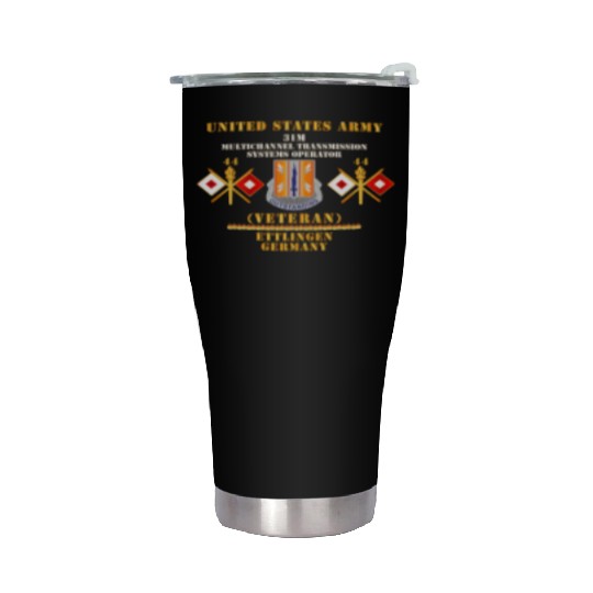 44th Signal Bn 31M US Army Veteran Ettlingen GE Stainless Steel Tumblers