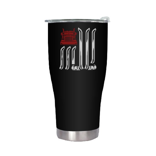 Truck Driver US FLAG, Truck, Trucker Dad Stainless Steel Tumblers