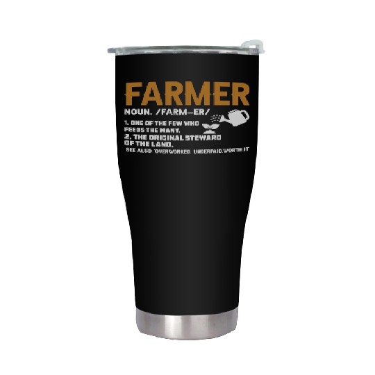 Farming Tractor Farmer Agriculture Appreciation Stainless Steel Tumblers