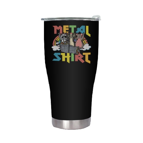 Rock Love Peace Music Heavy Trash Racoon Metal Stainless Steel Tumblers