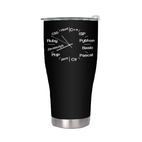 Computer Programmer Clock Programming & Coding No Stainless Steel Tumblers