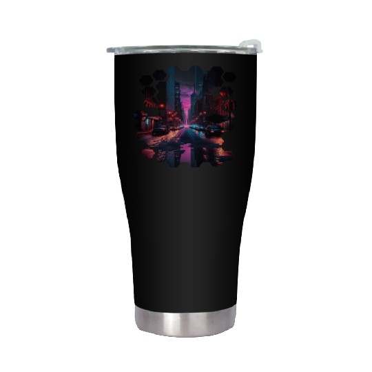 New York Vaporwave Aesthetic Retro Style Love NY Stainless Steel Tumblers