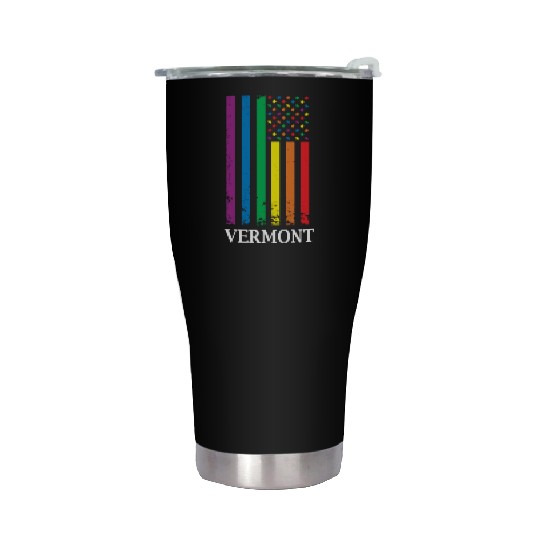 Vermont Pride Month Pride Flag LGBT Community LGBT Stainless Steel Tumblers