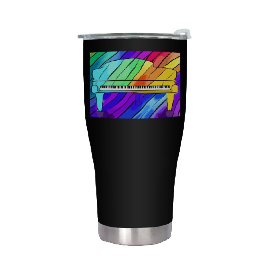 piano in front of a colorful rainbow Stainless Steel Tumblers