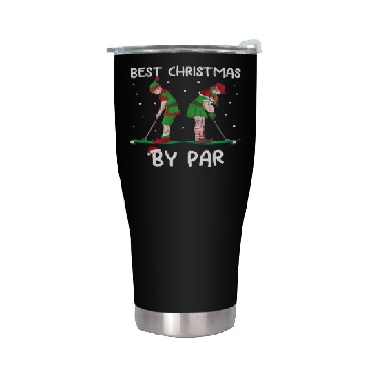 Golf Elf Pun Golfer Christmas Golfing Stainless Steel Tumblers