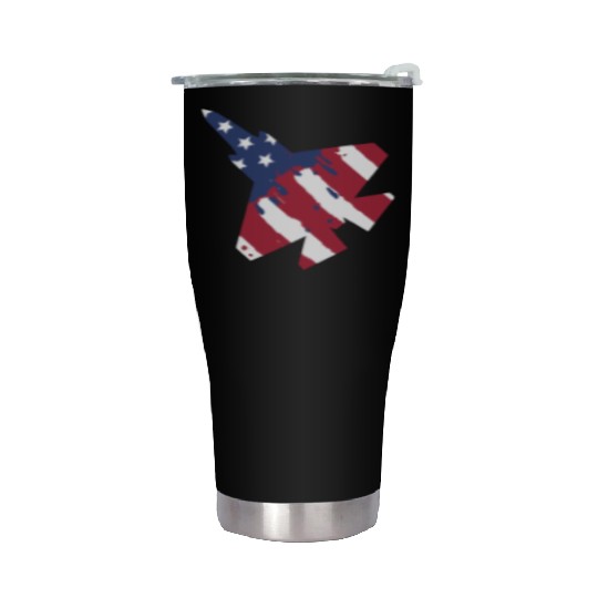 F-35 Lightning Military American Painted Flag Jet Stainless Steel Tumblers