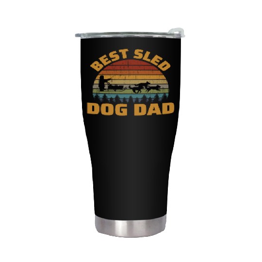 Husky Sledding Sled Dog Racing Alaskan Racers Stainless Steel Tumblers