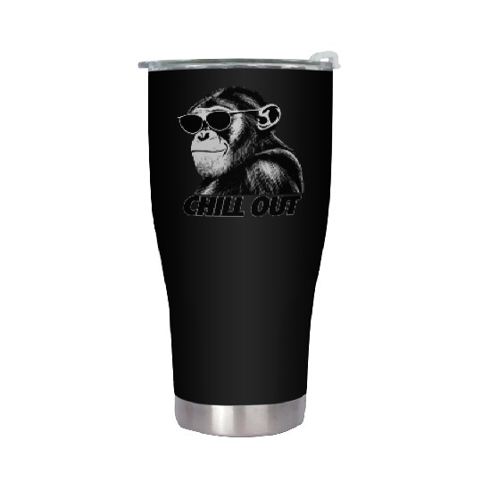 Chimpanzee chill out Stainless Steel Tumblers