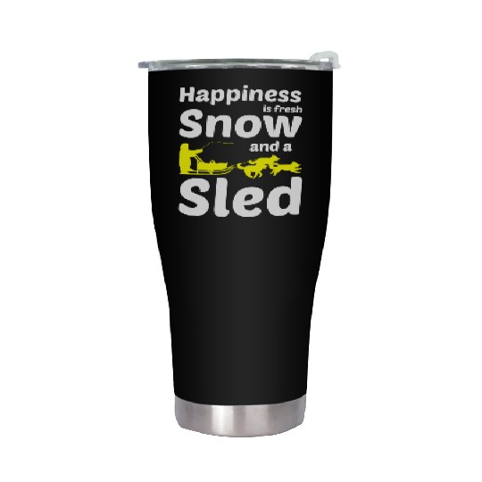 Husky Sledding Sled Dog Racing Alaskan Racers Stainless Steel Tumblers