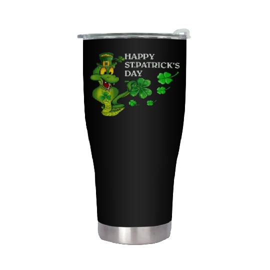 Happy St Patricks Day Snake Graphic Great Gift Stainless Steel Tumblers