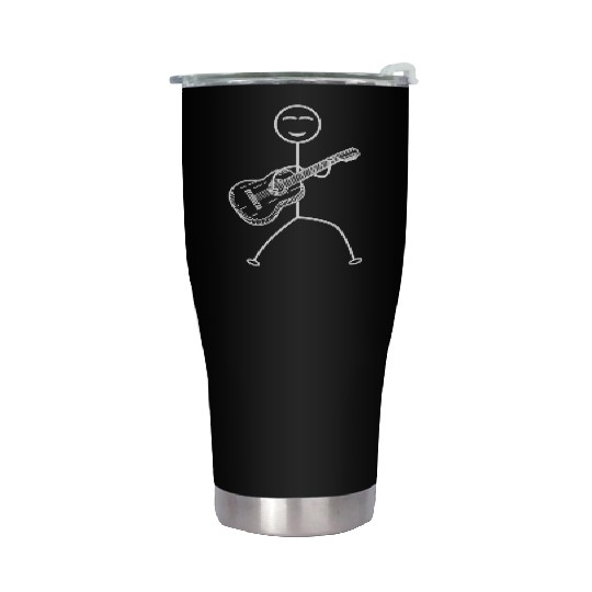Guitar Player Stick Figure Funny Stick Figure Guit Stainless Steel Tumblers