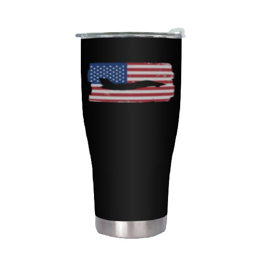 F-14 Tomcat Fighter Jet American Flag F14 Tomcat Stainless Steel Tumblers