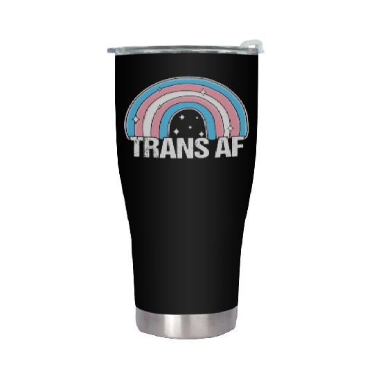 Trans AF Transsexual Transgender Pride Flag Rainbo Stainless Steel Tumblers