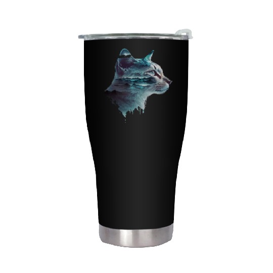 Cat Art Design Cute Cat Mom Meow Paws I Love Cats Stainless Steel Tumblers