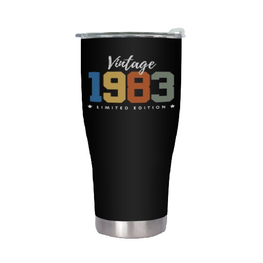40 Years Vintage 1983 Retro 40th Birthday Stainless Steel Tumblers