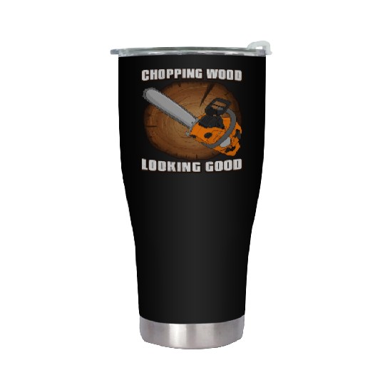 chainsaw Lumberjack Stainless Steel Tumblers