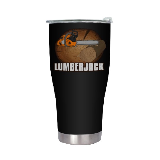chainsaw Lumberjack Stainless Steel Tumblers