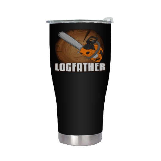 chainsaw Logfather Lumberjack Stainless Steel Tumblers